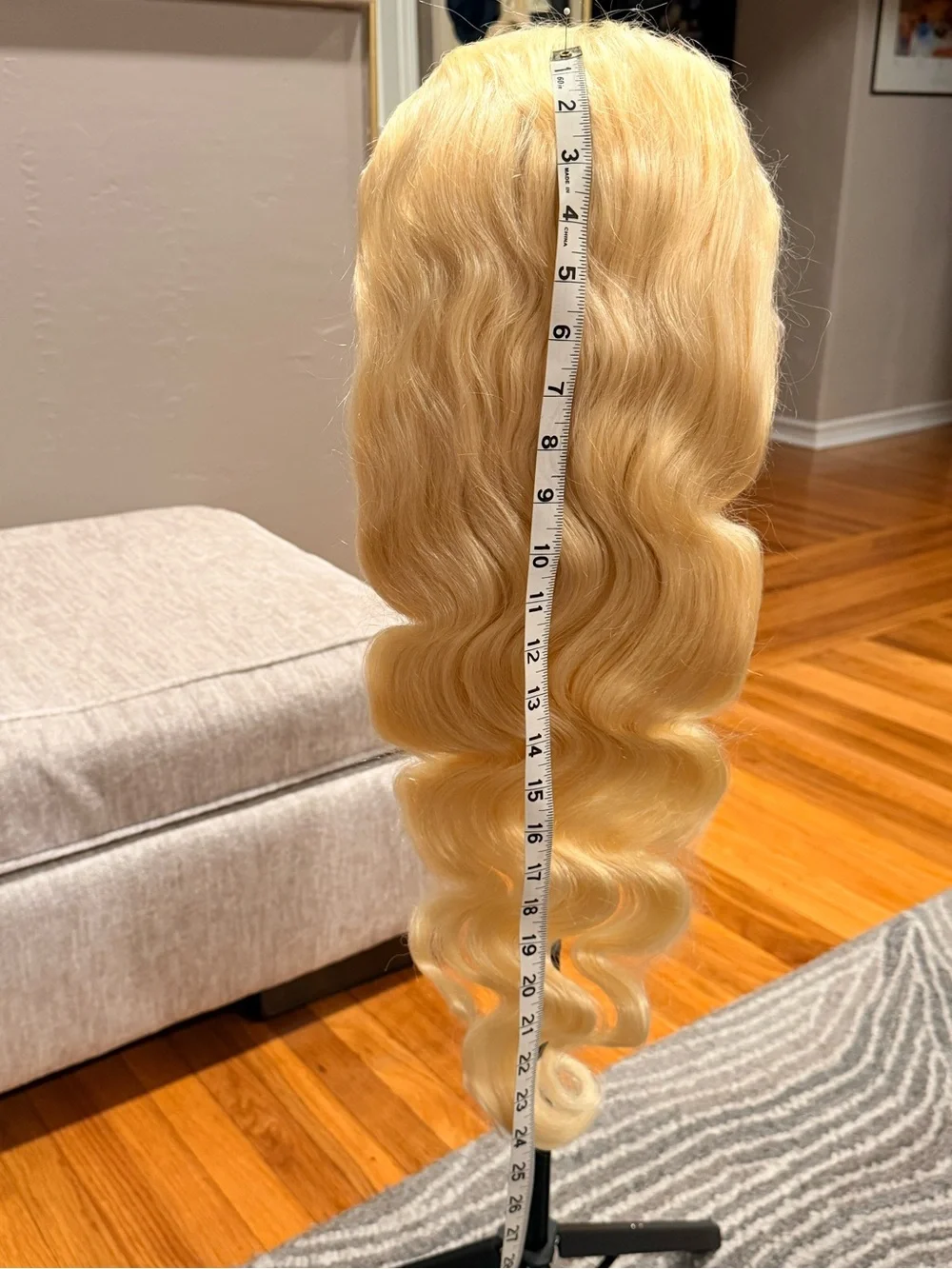 30” Blonde #613 Body Wave Human Hair Wig 13x4 HD Lace Front 200% Density #224